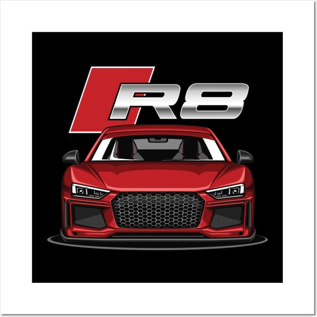 R8 V10 Performance (Misano Red) Wall Art by Jiooji Project